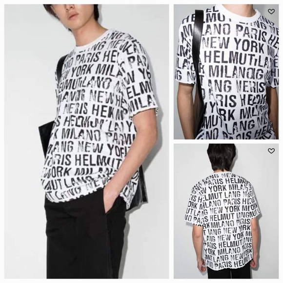 XXL HELMUT LANG All-Over Logo Pocket Tee